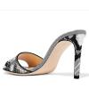 imageFSJ Women Casual Peep Toe Mule Sandals Stiletto High Heels Party Evening Shoe Size 415 M USSnake Print
