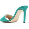 imageFSJ Women Casual Peep Toe Mule Sandals Stiletto High Heels Party Evening Shoe Size 415 M USTurquoise