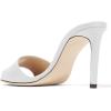 imageFSJ Women Casual Peep Toe Mule Sandals Stiletto High Heels Party Evening Shoe Size 415 M USWhite