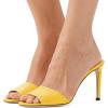 imageFSJ Women Casual Peep Toe Mule Sandals Stiletto High Heels Party Evening Shoe Size 415 M USYellow