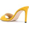 imageFSJ Women Casual Peep Toe Mule Sandals Stiletto High Heels Party Evening Shoe Size 415 M USYellow Satin