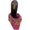 imageFSJ Women Chains Peep Toe Gold Metal Chunky High Heel Sandals Graceful Slip On Comfortable Summer Casual Mules Size 415 USFuchsia