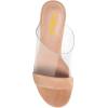 imageFSJ Women Clear Open Toe Sandals Slip On Chunky High Heels Slide Mules Fashion Pumps Transparent Shoes Size 415 USBeige