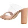 imageFSJ Women Clear Open Toe Sandals Slip On Chunky High Heels Slide Mules Fashion Pumps Transparent Shoes Size 415 USBeige