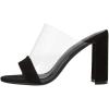 imageFSJ Women Clear Open Toe Sandals Slip On Chunky High Heels Slide Mules Fashion Pumps Transparent Shoes Size 415 USBlack