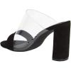 imageFSJ Women Clear Open Toe Sandals Slip On Chunky High Heels Slide Mules Fashion Pumps Transparent Shoes Size 415 USBlack