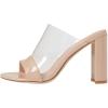 imageFSJ Women Clear Open Toe Sandals Slip On Chunky High Heels Slide Mules Fashion Pumps Transparent Shoes Size 415 USNude