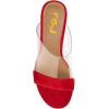 imageFSJ Women Clear Open Toe Sandals Slip On Chunky High Heels Slide Mules Fashion Pumps Transparent Shoes Size 415 USRed