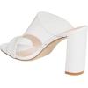 imageFSJ Women Clear Open Toe Sandals Slip On Chunky High Heels Slide Mules Fashion Pumps Transparent Shoes Size 415 USWhite