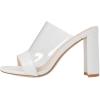 imageFSJ Women Clear Open Toe Sandals Slip On Chunky High Heels Slide Mules Fashion Pumps Transparent Shoes Size 415 USWhite