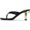 imageFSJ Women Flip Flops Sandals Metal Kitten Heel Square Open Toe Slip On Thong Dress Party Slippers Sexy Heeled Slide Mules Size 415 USBlack