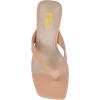 imageFSJ Women Flip Flops Sandals Metal Kitten Heel Square Open Toe Slip On Thong Dress Party Slippers Sexy Heeled Slide Mules Size 415 USNude