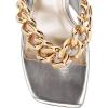 imageFSJ Women Flip Flops Sandals Metal Kitten Heel Square Open Toe Slip On Thong Dress Party Slippers Sexy Heeled Slide Mules Size 415 USSilverchain