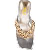 imageFSJ Women Flip Flops Sandals Metal Kitten Heel Square Open Toe Slip On Thong Dress Party Slippers Sexy Heeled Slide Mules Size 415 USSilverchain