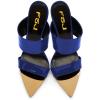 imageFSJ Women Sexy Double Strap Gold Slim High Heels Sandals Open Toe Slip On Slide Mules Size 415 USBlue