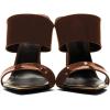 imageFSJ Women Sexy Double Strap Gold Slim High Heels Sandals Open Toe Slip On Slide Mules Size 415 USChocolate