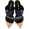 imageFSJ Women Sexy Double Strap Gold Slim High Heels Sandals Open Toe Slip On Slide Mules Size 415 USDeep Blue