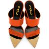 imageFSJ Women Sexy Double Strap Gold Slim High Heels Sandals Open Toe Slip On Slide Mules Size 415 USOrange