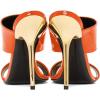 imageFSJ Women Sexy Double Strap Gold Slim High Heels Sandals Open Toe Slip On Slide Mules Size 415 USOrange