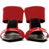 imageFSJ Women Sexy Double Strap Gold Slim High Heels Sandals Open Toe Slip On Slide Mules Size 415 USRed