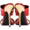 imageFSJ Women Sexy Double Strap Gold Slim High Heels Sandals Open Toe Slip On Slide Mules Size 415 USRed