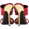 imageFSJ Women Sexy Double Strap Gold Slim High Heels Sandals Open Toe Slip On Slide Mules Size 415 USWine Red