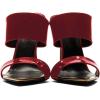 imageFSJ Women Sexy Double Strap Gold Slim High Heels Sandals Open Toe Slip On Slide Mules Size 415 USWine Red