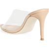 imageFSJ Women Transparent Peep Toe Thin High Heel Mules Slip on Sandals Slide Slippers Stiletto Clogs Shoes Size 415 USNude