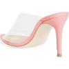 imageFSJ Women Transparent Peep Toe Thin High Heel Mules Slip on Sandals Slide Slippers Stiletto Clogs Shoes Size 415 USPink