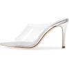 imageFSJ Women Transparent Peep Toe Thin High Heel Mules Slip on Sandals Slide Slippers Stiletto Clogs Shoes Size 415 USSilver
