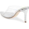 imageFSJ Women Transparent Peep Toe Thin High Heel Mules Slip on Sandals Slide Slippers Stiletto Clogs Shoes Size 415 USSilver