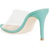 imageFSJ Women Transparent Peep Toe Thin High Heel Mules Slip on Sandals Slide Slippers Stiletto Clogs Shoes Size 415 USTurquoise