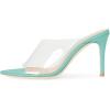 imageFSJ Women Transparent Peep Toe Thin High Heel Mules Slip on Sandals Slide Slippers Stiletto Clogs Shoes Size 415 USTurquoise