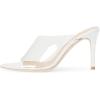 imageFSJ Women Transparent Peep Toe Thin High Heel Mules Slip on Sandals Slide Slippers Stiletto Clogs Shoes Size 415 USWhite