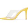 imageFSJ Women Transparent Peep Toe Thin High Heel Mules Slip on Sandals Slide Slippers Stiletto Clogs Shoes Size 415 USYellow