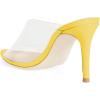 imageFSJ Women Transparent Peep Toe Thin High Heel Mules Slip on Sandals Slide Slippers Stiletto Clogs Shoes Size 415 USYellow