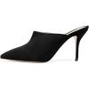 imageFSJ Women Basic Pointed Toe Mules Stiletto Heels Sandals Slip On Evening Party Shoes Size 415 USBlack