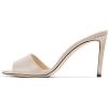 imageFSJ Women Casual Peep Toe Mule Sandals Stiletto High Heels Party Evening Shoe Size 415 M USBeige