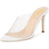 imageFSJ Women Transparent Peep Toe Thin High Heel Mules Slip on Sandals Slide Slippers Stiletto Clogs Shoes Size 415 USWhite