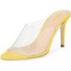 imageFSJ Women Transparent Peep Toe Thin High Heel Mules Slip on Sandals Slide Slippers Stiletto Clogs Shoes Size 415 USYellow