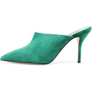 imageFSJ Women Basic Pointed Toe Mules Stiletto Heels Sandals Slip On Evening Party Shoes Size 415 USTurquoise
