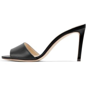 imageFSJ Women Casual Peep Toe Mule Sandals Stiletto High Heels Party Evening Shoe Size 415 M USBlack