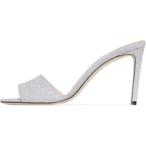 imageFSJ Women Casual Peep Toe Mule Sandals Stiletto High Heels Party Evening Shoe Size 415 M USSilver
