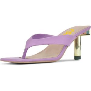 imageFSJ Women Flip Flops Sandals Metal Kitten Heel Square Open Toe Slip On Thong Dress Party Slippers Sexy Heeled Slide Mules Size 415 USPurple
