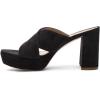 imageFSJ Women Chic Open Toe Platform Chunky High Heel Mules Sandals Crossover Strap Slide Shoes Size 415 USBlack8 Cm