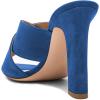 imageFSJ Women Chic Open Toe Platform Chunky High Heel Mules Sandals Crossover Strap Slide Shoes Size 415 USBlue12 Cm