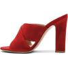 imageFSJ Women Chic Open Toe Platform Chunky High Heel Mules Sandals Crossover Strap Slide Shoes Size 415 USRed12 Cm