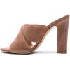 imageFSJ Women Chic Open Toe Platform Chunky High Heel Mules Sandals Crossover Strap Slide Shoes Size 415 USTaupe12 Cm