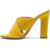 imageFSJ Women Chic Open Toe Platform Chunky High Heel Mules Sandals Crossover Strap Slide Shoes Size 415 USYellow12 Cm