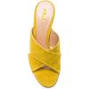 imageFSJ Women Chic Open Toe Platform Chunky High Heel Mules Sandals Crossover Strap Slide Shoes Size 415 USYellow12 Cm